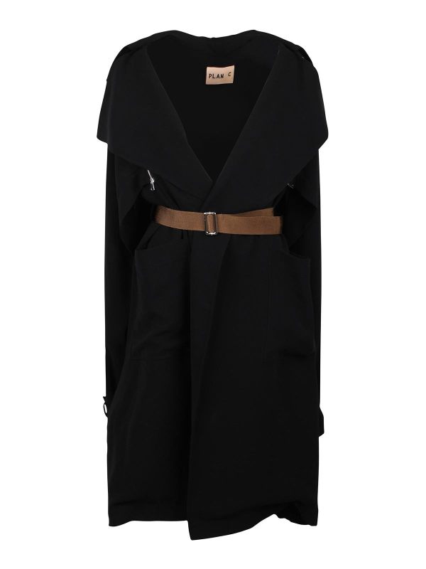Plan C Manteau Court - Noir