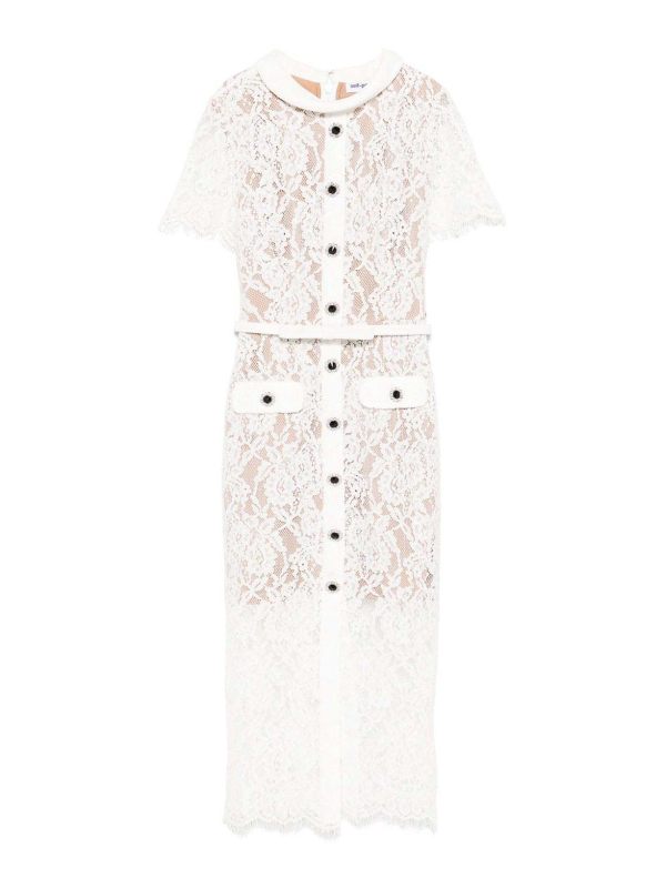 Self Portrait Maxi Robe - Blanc