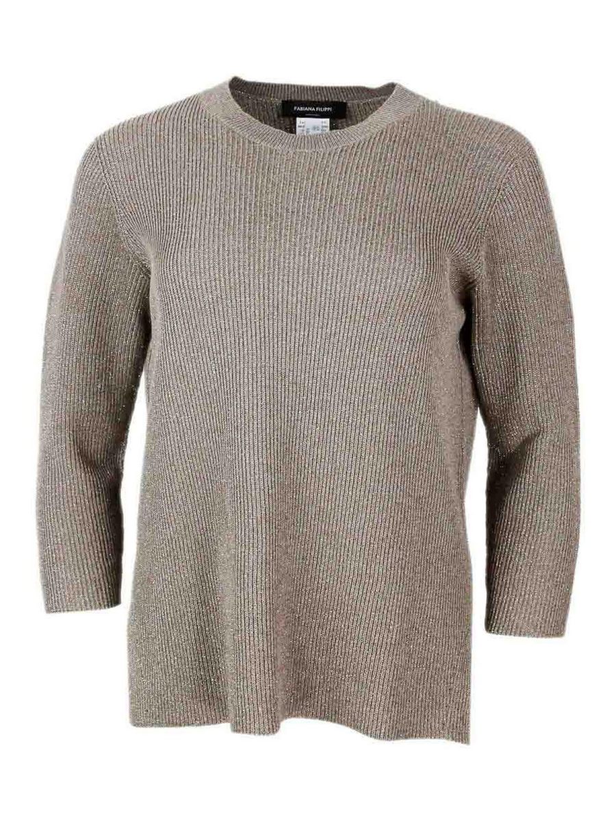 Fabiana Filippi Pull Col Rond - Gris Foncé