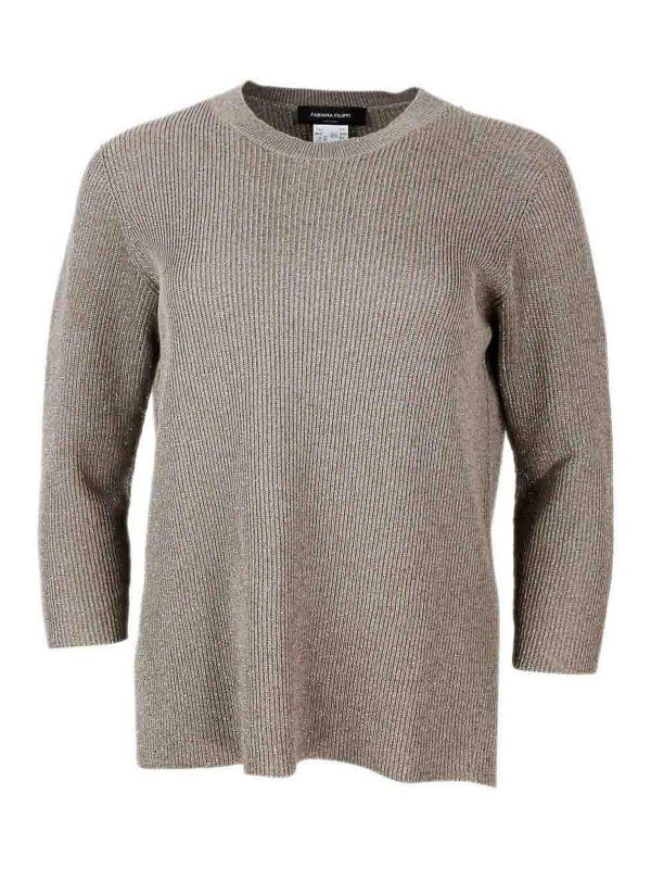 Fabiana Filippi Pull Col Rond - Gris Foncé