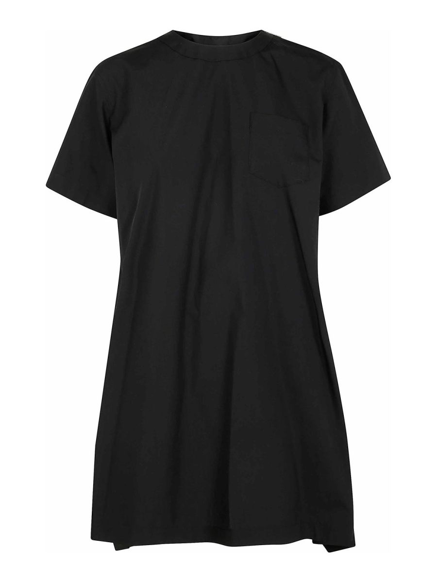 Sacai Robe Au Genou - Noir