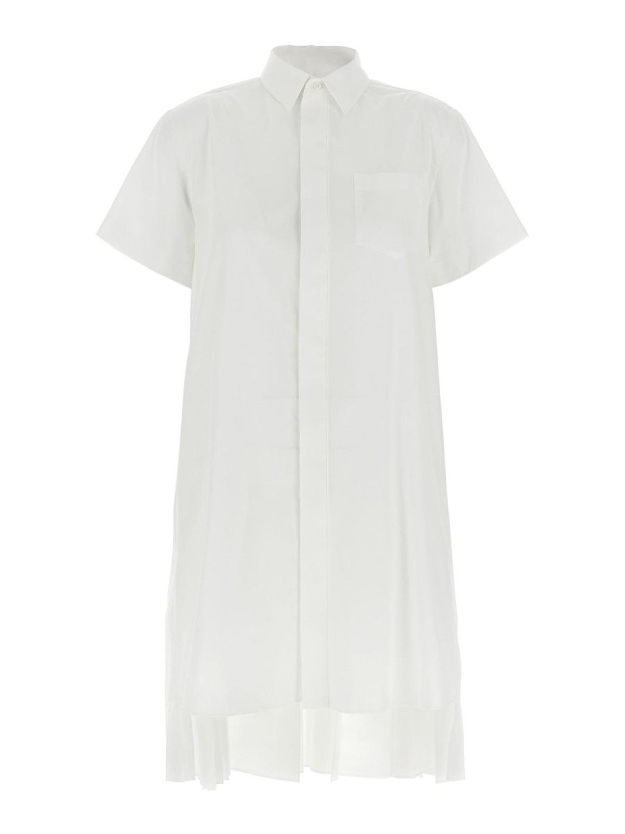 Sacai Robe Au Genou - Blanc
