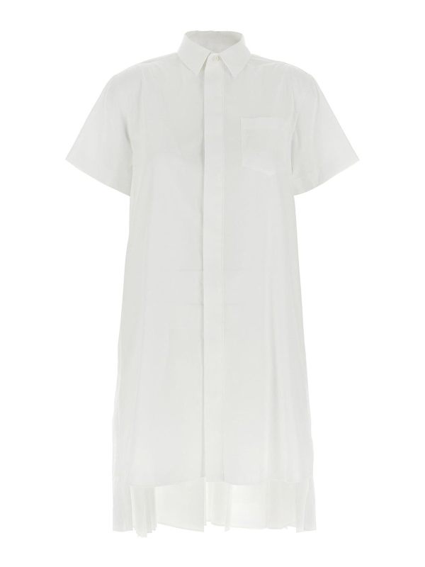 Sacai Robe Au Genou - Blanc