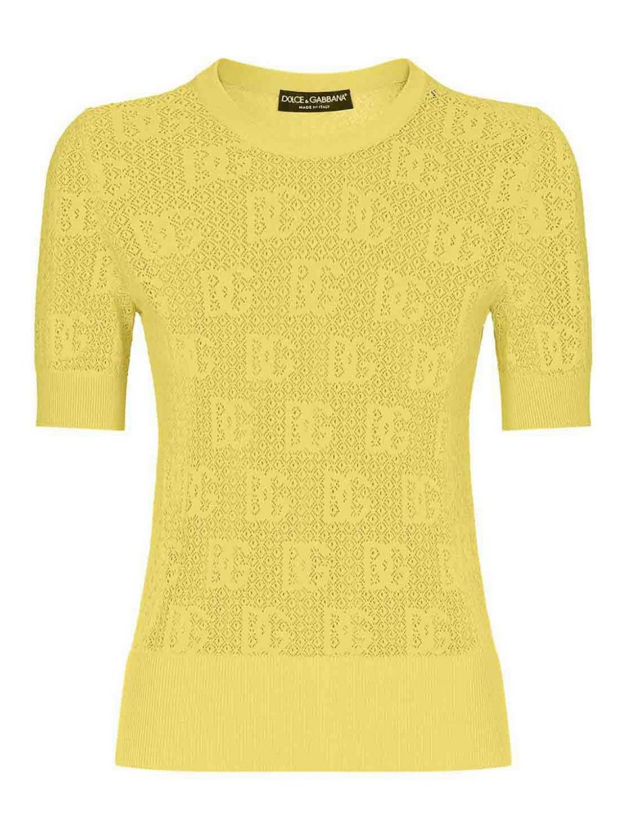 Dolce & Gabbana Pull Col Rond - Jaune