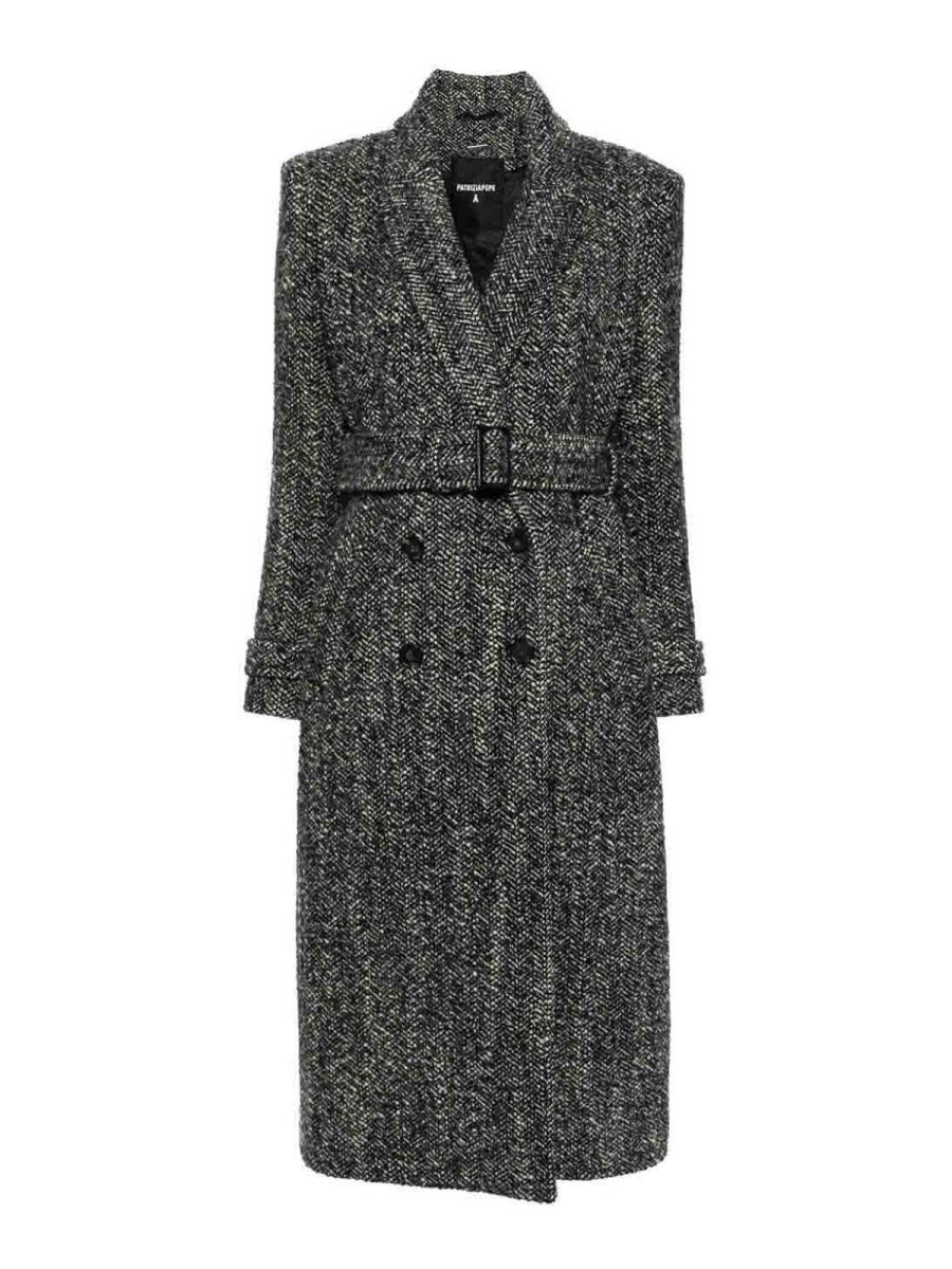 Patrizia Pepe Manteau Au Genou - Noir