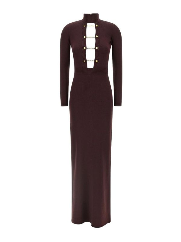 Elisabetta Franchi Robe Au Genou - Rouge Brun