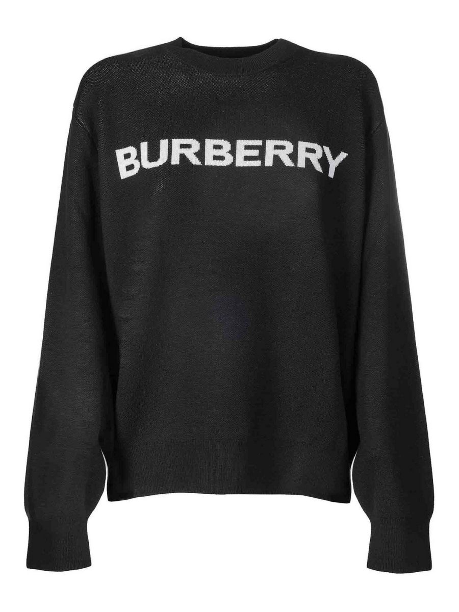 Burberry Pull Col Rond - Noir