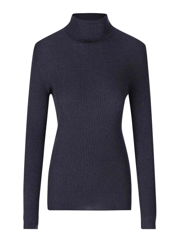 Brunello Cucinelli Pull Col Roulé - Bleu