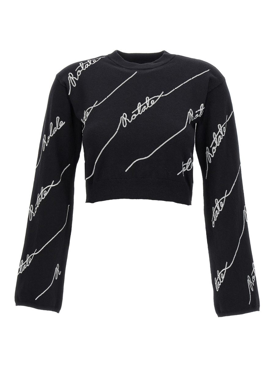Rotate Birger Christensen Pull Col Rond - Blanc