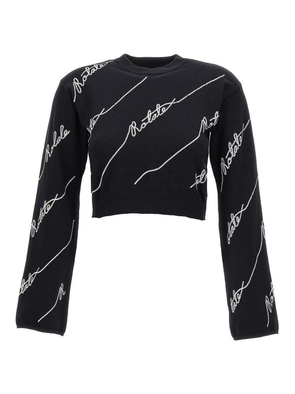 Rotate Birger Christensen Pull Col Rond - Blanc