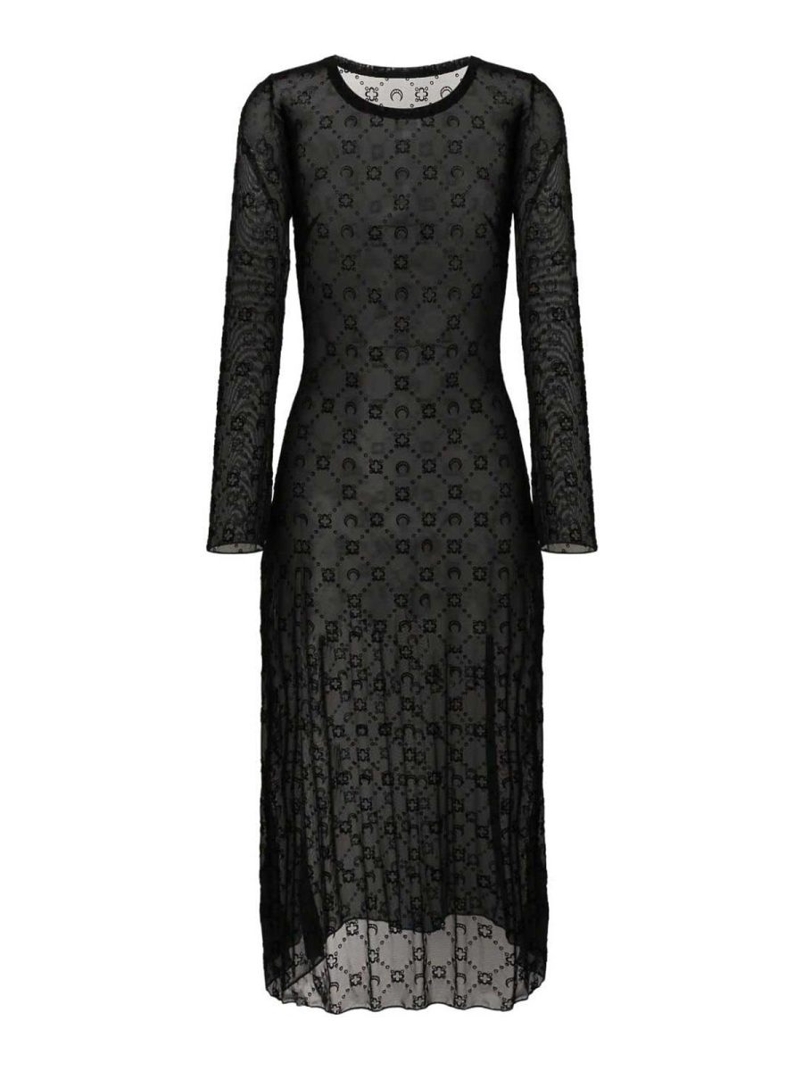 Marine Serre Robe Au Genou - Noir