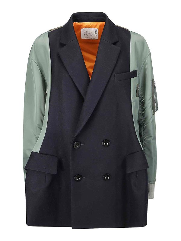 Sacai Manteau Court - Vert