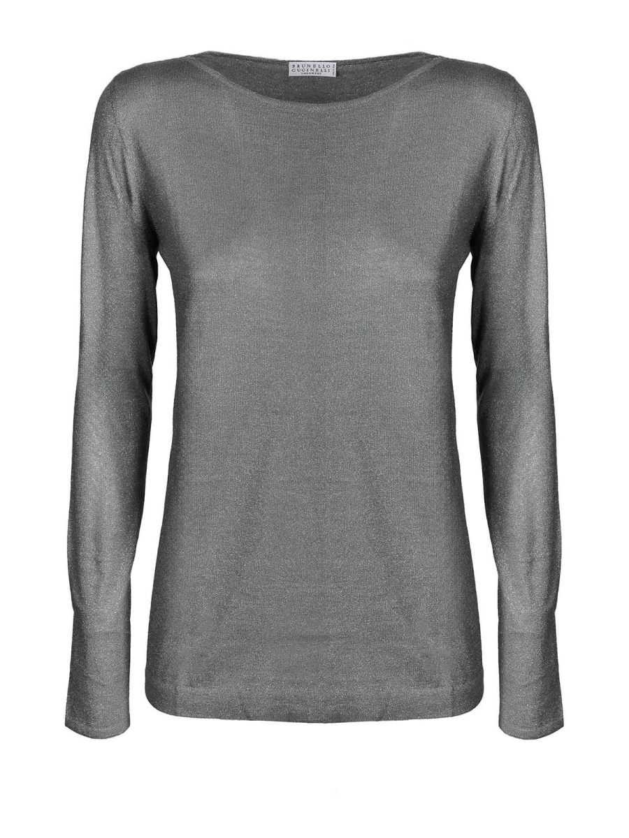 Brunello Cucinelli Pull Col Bateau - Gris