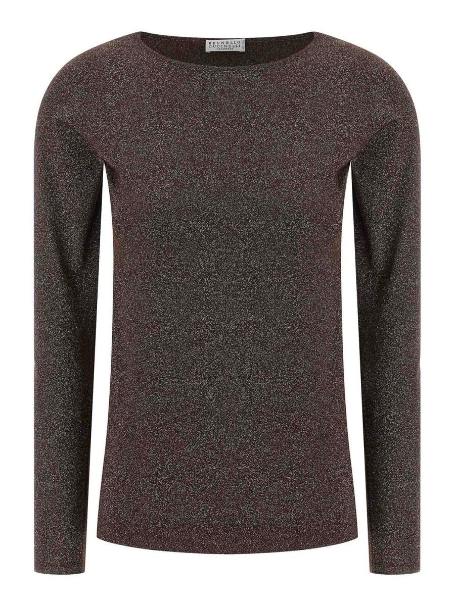 Brunello Cucinelli Pull Col Rond - Marron