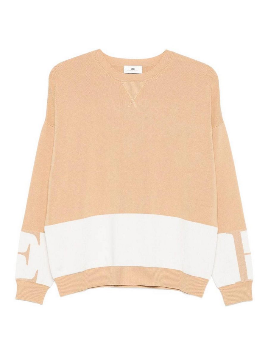 Elisabetta Franchi Pull Col Rond - Beige