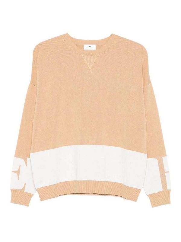 Elisabetta Franchi Pull Col Rond - Beige