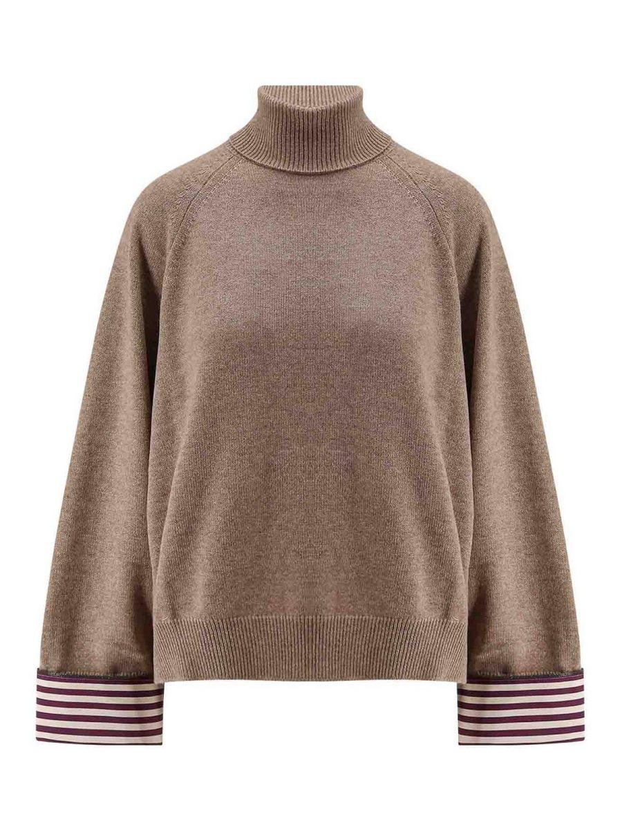 Brunello Cucinelli Pull Col Bateau - Marron