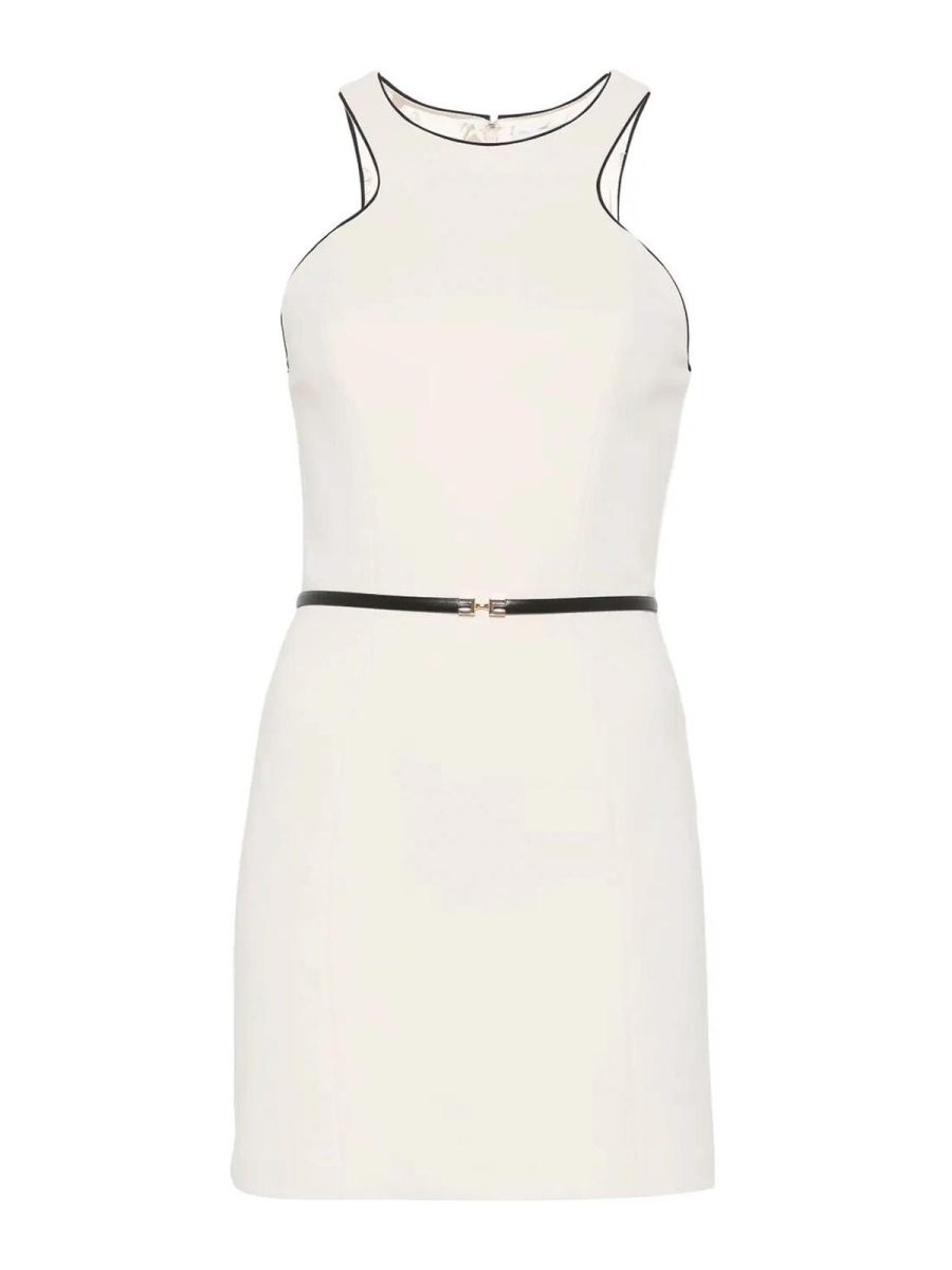 Elisabetta Franchi Robe Au Genou - Blanc