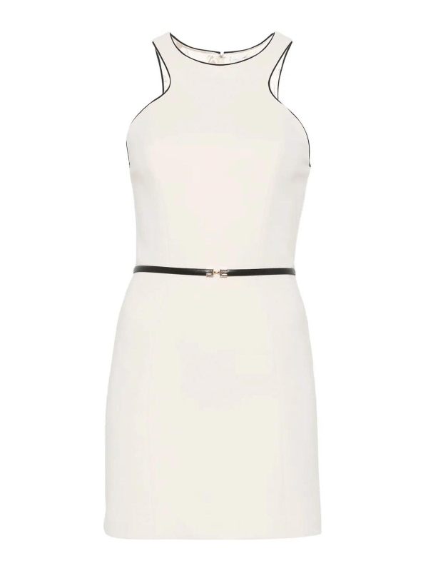 Elisabetta Franchi Robe Au Genou - Blanc