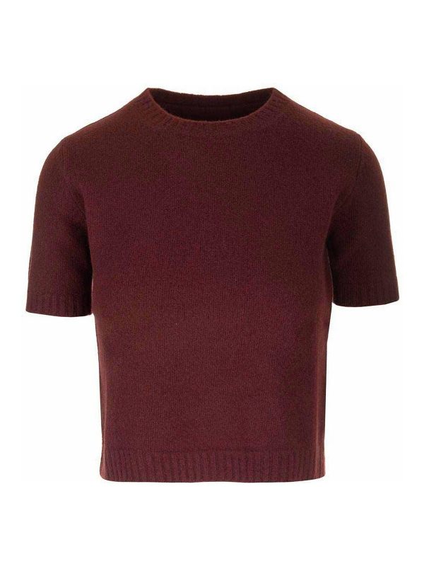 Maison Margiela Pull Col Rond - Rouge Brun