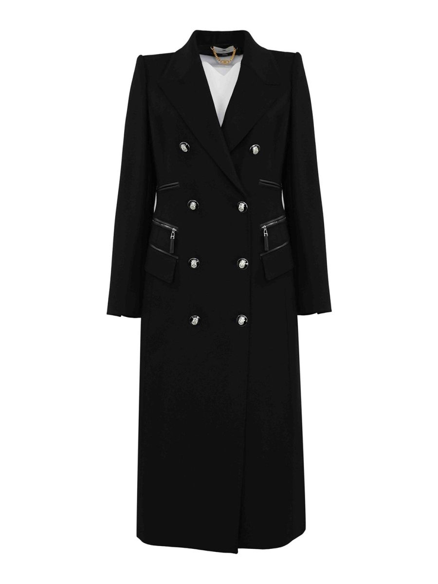 Elisabetta Franchi Manteau Rembourré - Noir