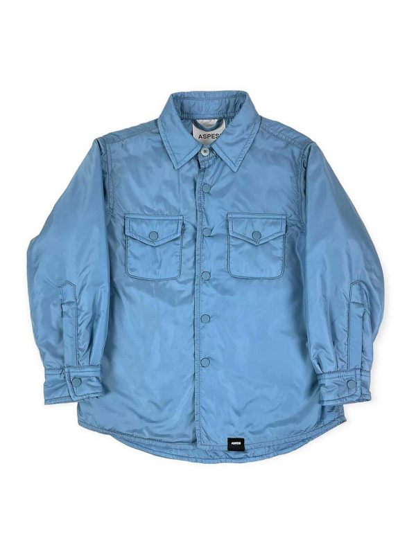 Aspesi Manteau Au Genou - Bleu Clair