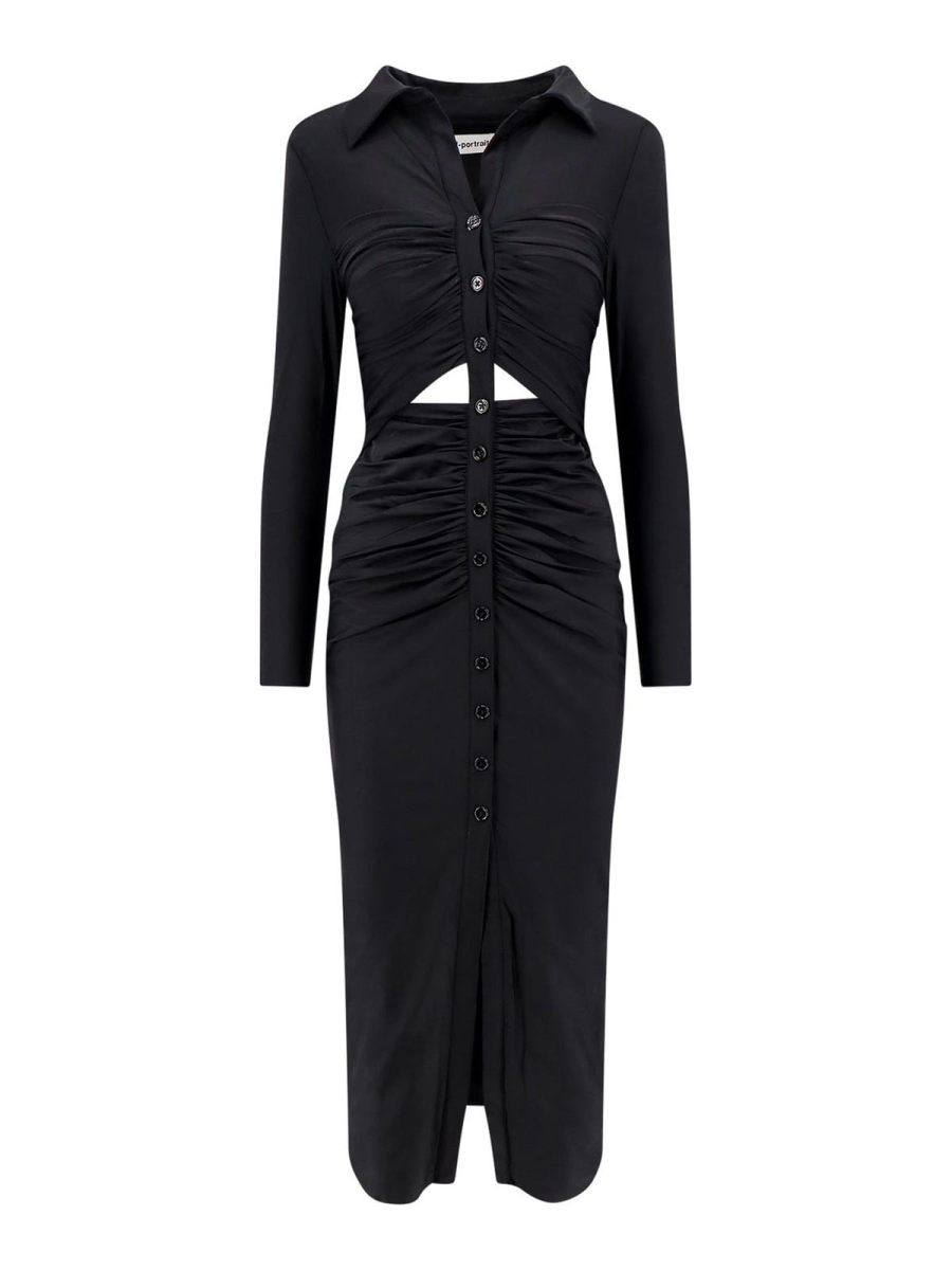 Self Portrait Robe Au Genou - Noir