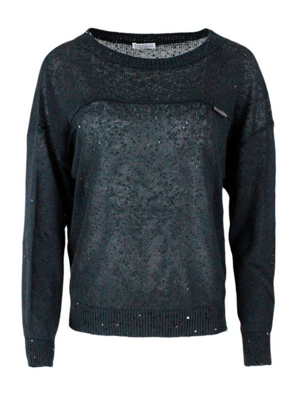 Brunello Cucinelli Pull Col Rond - Gris