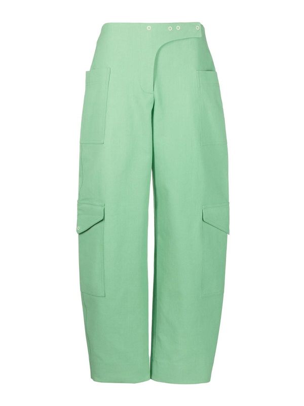 Ganni Pantalons Décontractés - Vert Clair
