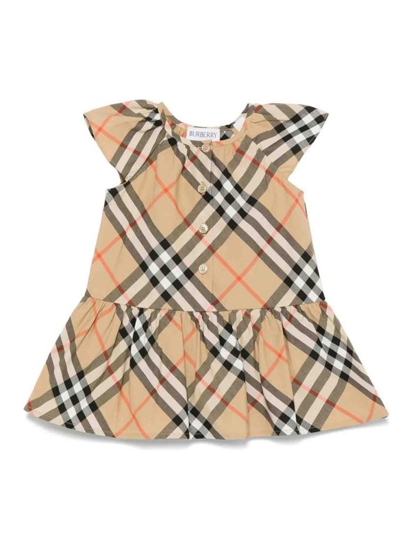 Burberry Robe Au Genou - Beige