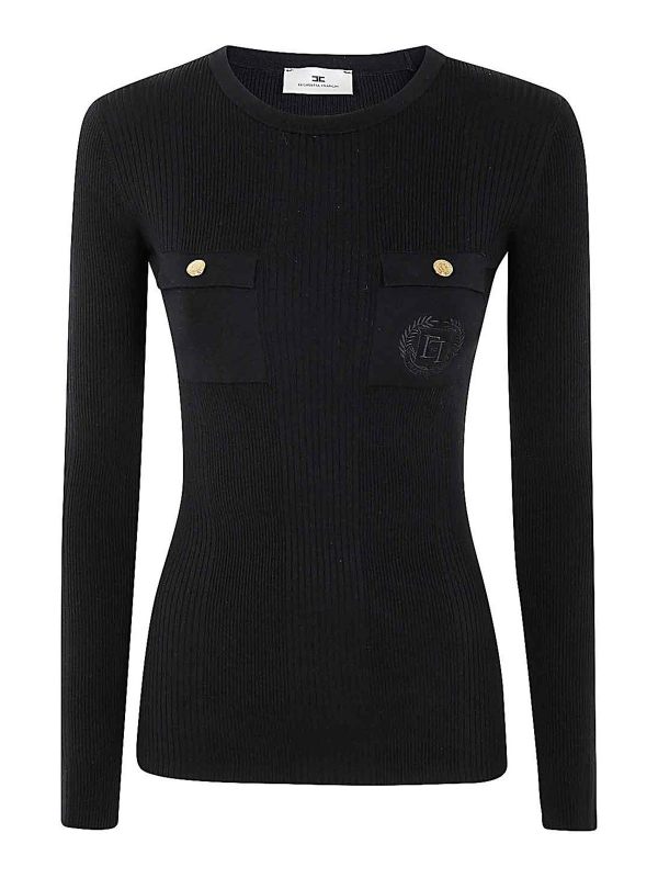 Elisabetta Franchi Pull Col Rond - Noir