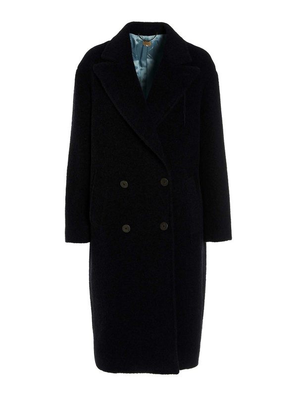 Maurizio Miri Manteau Au Genou - Bleu