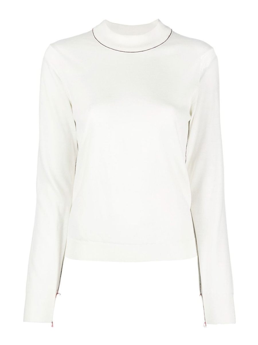 Maison Margiela Pull Col Rond - Blanc