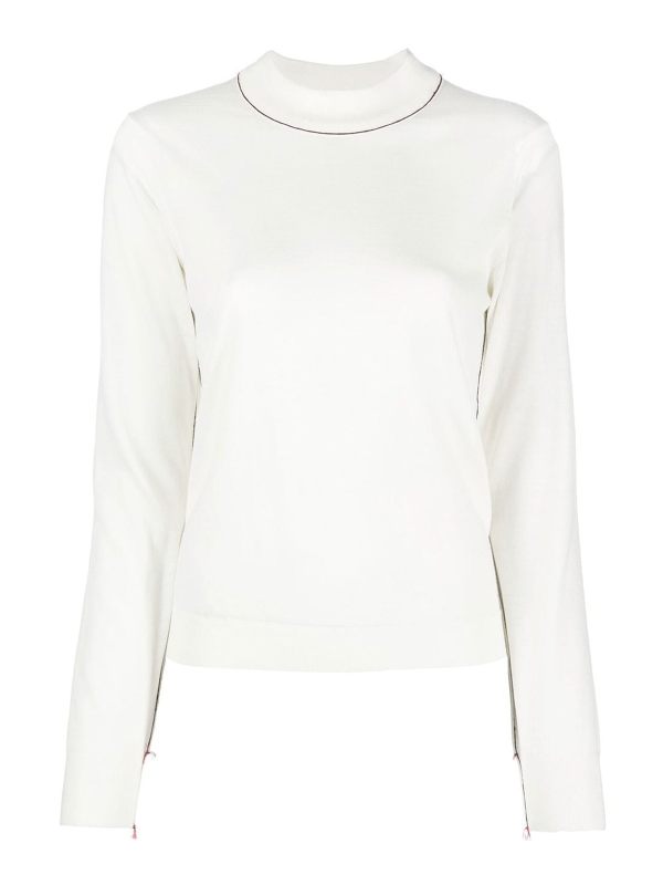 Maison Margiela Pull Col Rond - Blanc