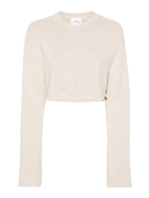 Courreges Pull Col Rond - Blanc
