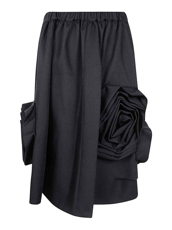 Comme Des Garcons Jupe Midi - Noir