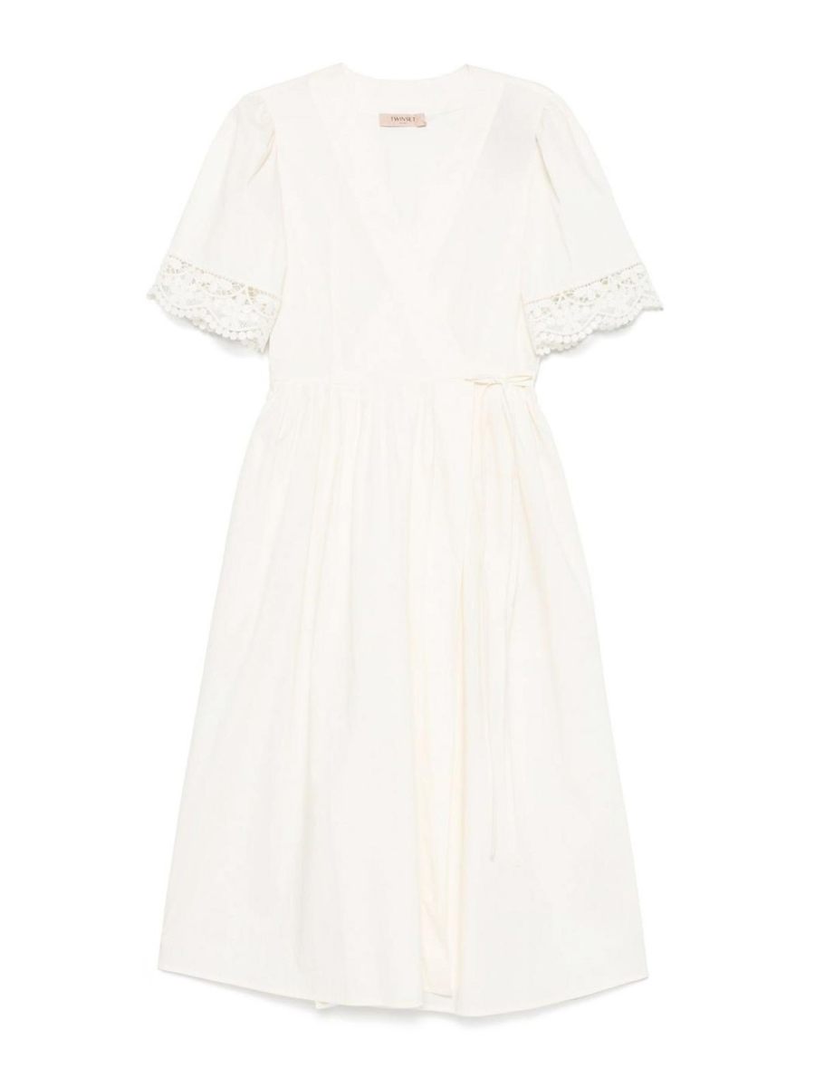 Twinset Robe Au Genou - Blanc