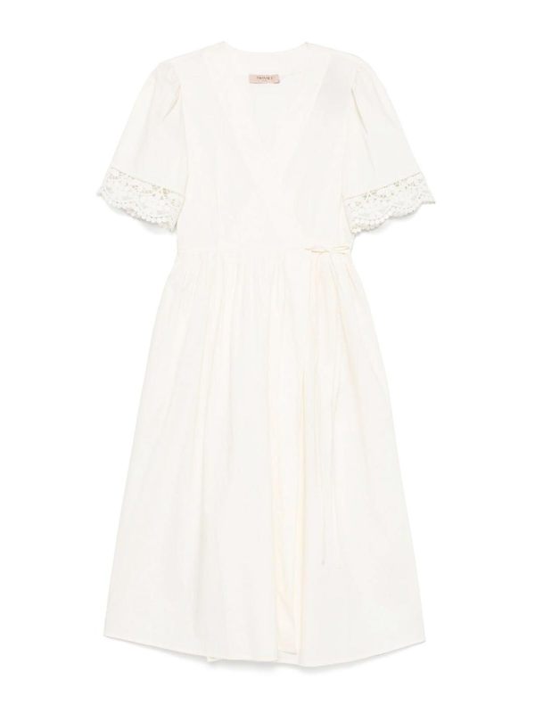 Twinset Robe Au Genou - Blanc