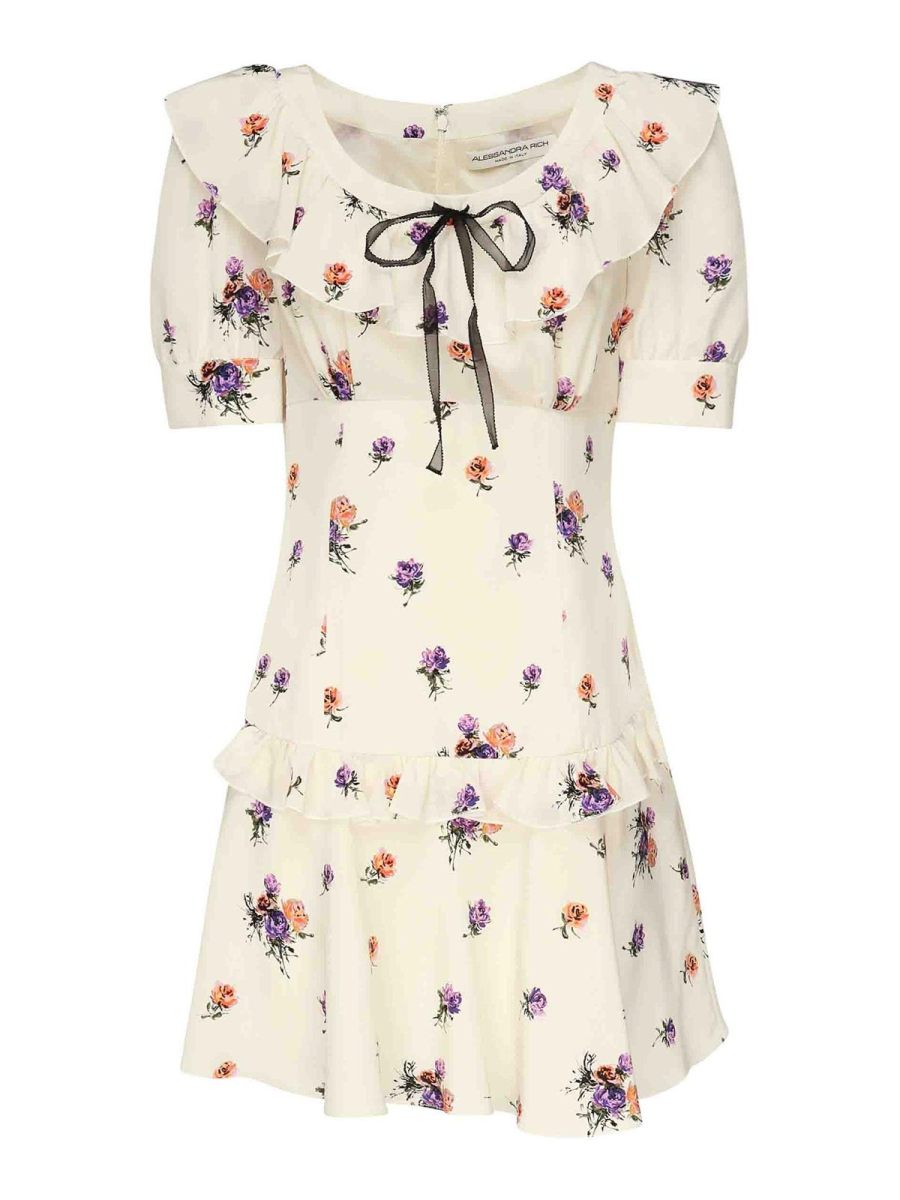 Alessandra Rich Robe Courte - Blanc