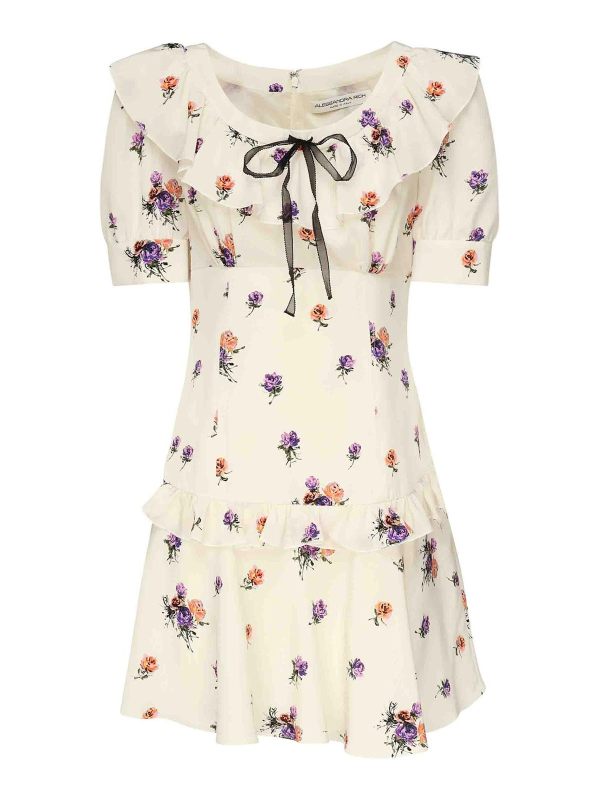 Alessandra Rich Robe Courte - Blanc