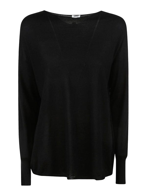 Aspesi Pull Col Rond - Noir