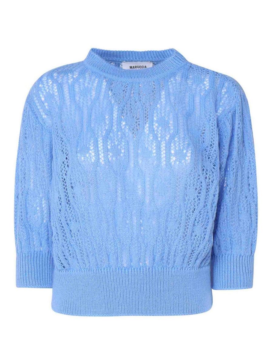 Mariuccia Pull Col Rond - Bleu