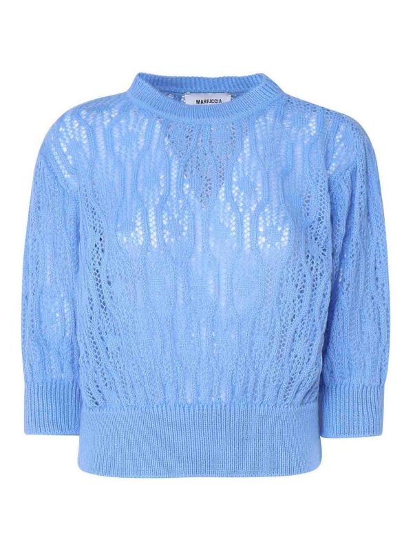 Mariuccia Pull Col Rond - Bleu