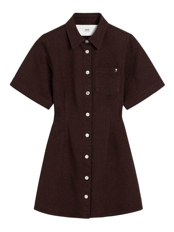 Ami Paris Robe Au Genou - Blanc
