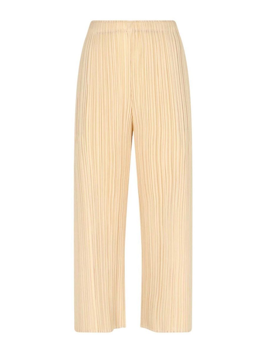 Pleats Please Issey Miyake Pantalons Décontractés - Beige