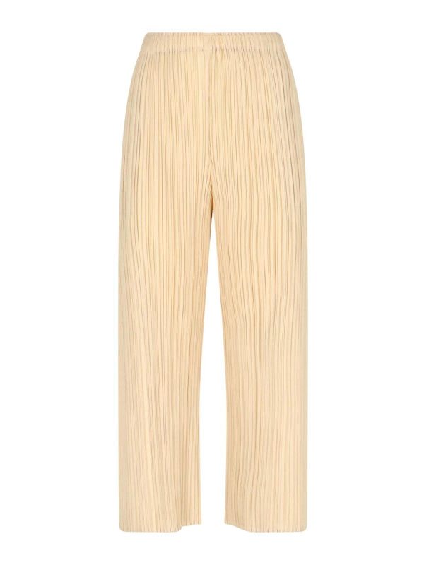 Pleats Please Issey Miyake Pantalons Décontractés - Beige