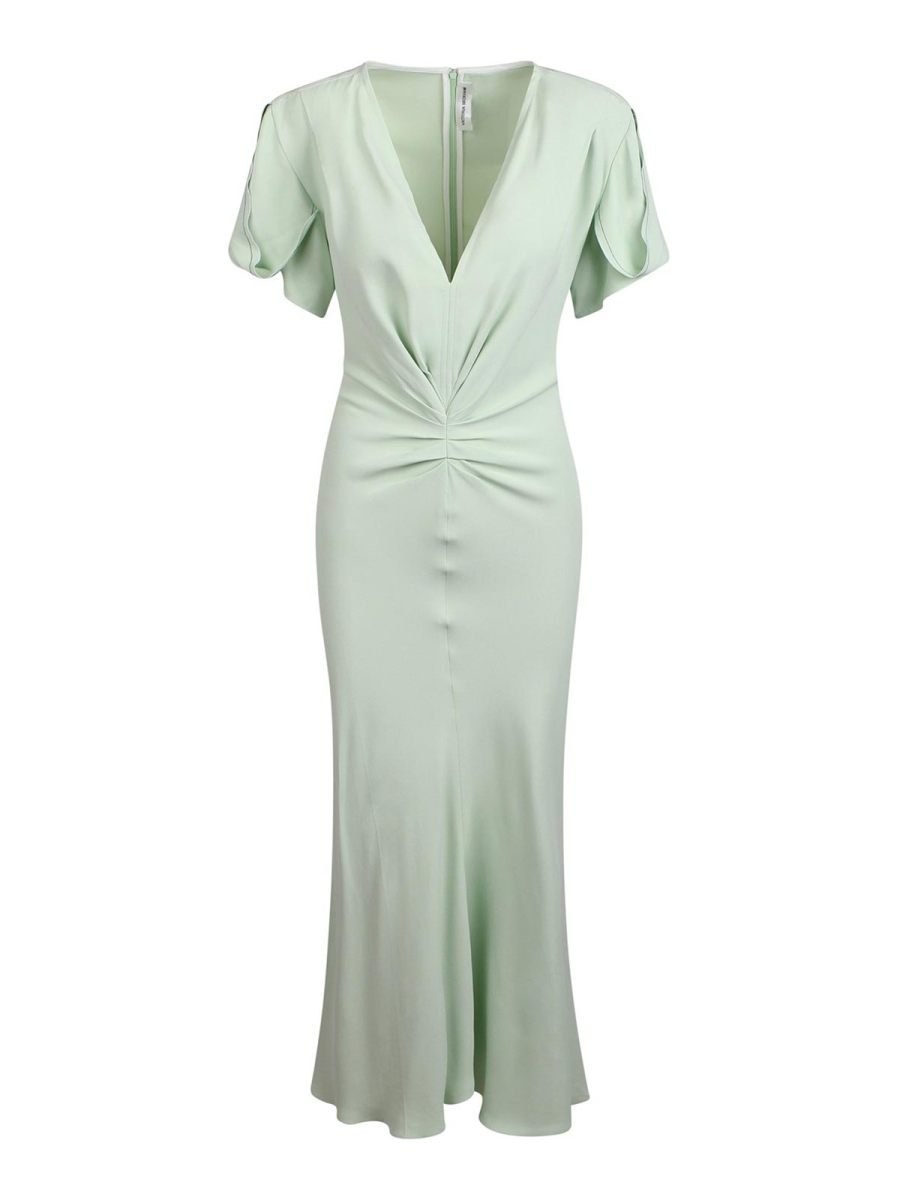 Victoria Beckham Robe Au Genou - Vert