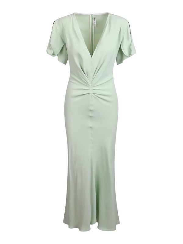 Victoria Beckham Robe Au Genou - Vert