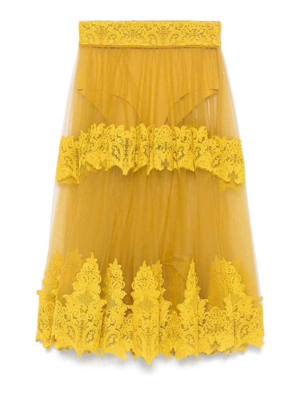 Elisabetta Franchi Jupe Midi - Jaune