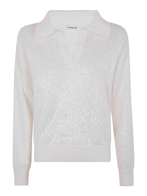P. A.R. O.S. H. Pull Col Rond - Blanc